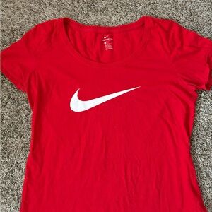 Nike red athletic cut t-shirt women size medium